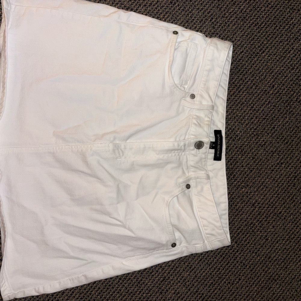 Banana Republic White Denim Mini Skirt